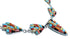 Sterling Silver Multicolor Link Necklace Earrings Jewelry Set RS34221